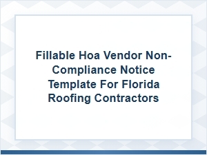 Fillable Hoa Non-Compliance Notice for Florida Roofers