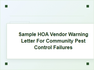 Sample Hoa Warning Letter for Pest Control Failures