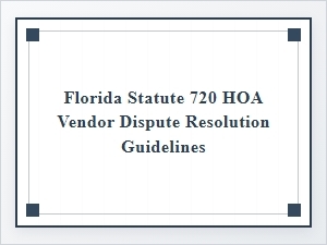 Florida Hoa Vendor Dispute Resolution Template